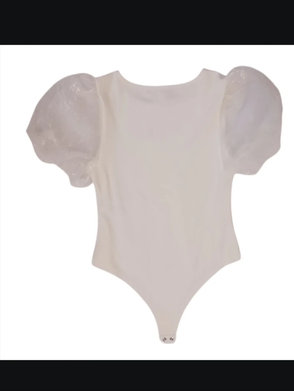 GB Girls Organza Puff Sleeve One-Piece Knit Bodysuit